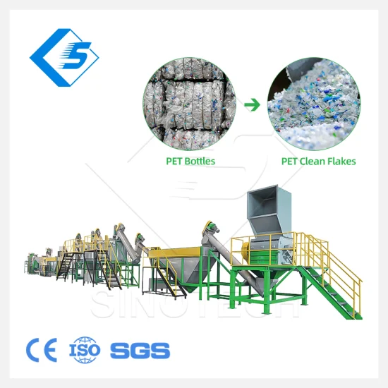300 Kg/H - 5000 Kg/H Garrafa Pet Esmagamento Lavagem Reciclagem Fabricação Equipamento com Triturador Lavadora Secadora